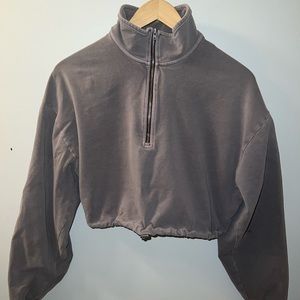 Aritzia TNA half zip cropped sweater